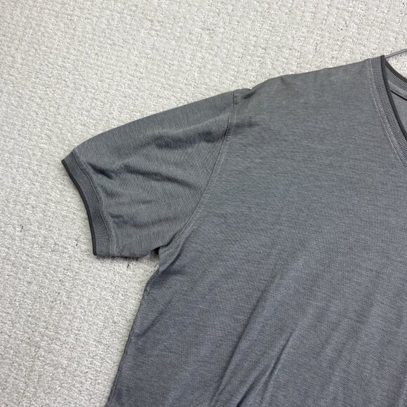 Ferrante T-Shirt Mens 56 Grey Golf Casual Made in Italy V-neck Short Sleeve - Picture 3 of 16